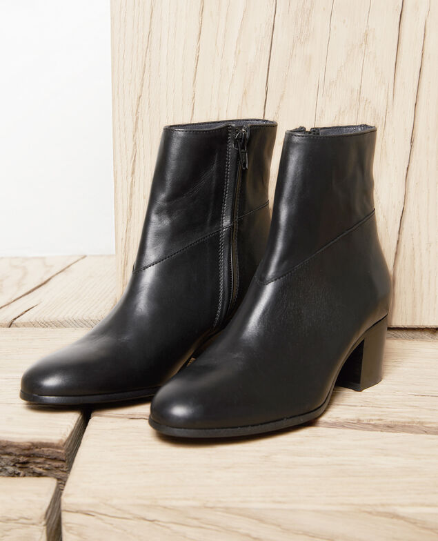 Botines de cuero negro Noir