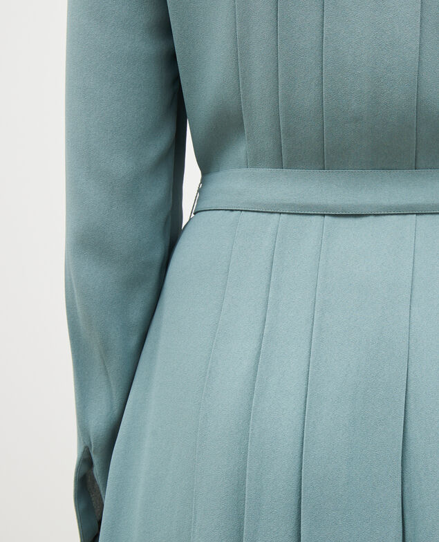 Vestido plisado con cinturón  Treillis