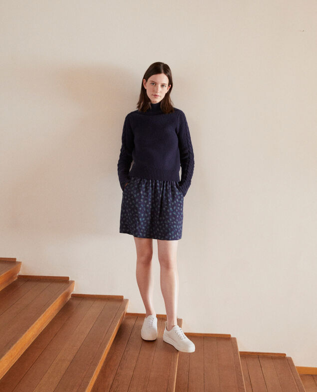 Falda corta estampada Azul
