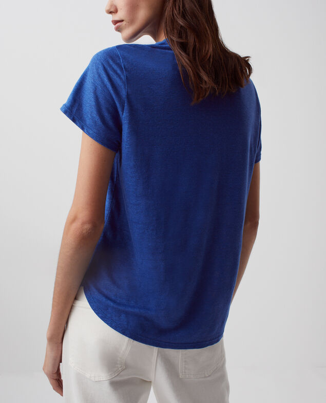 AMANDINE - Camiseta con cuello redondo de lino H660 sodalite blue