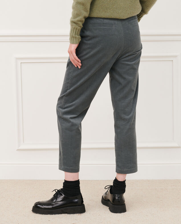 Pantalón de terciopelo 8817 58 darkgreen