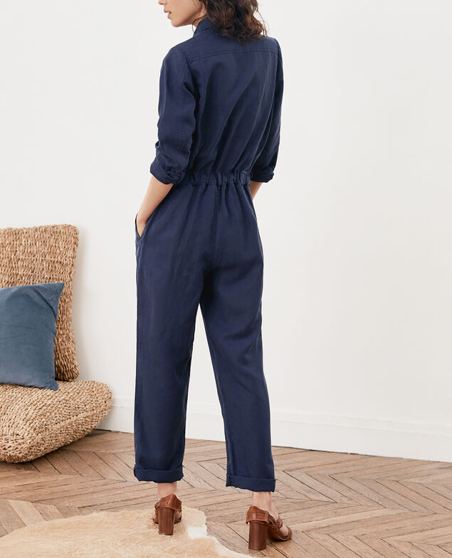 Mono estilo sahariana con lino Marine