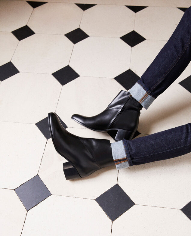 Botines de cuero negro Noir