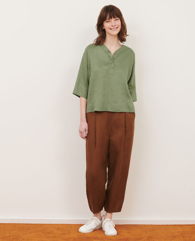 Blusa tunecina de lino 52 green