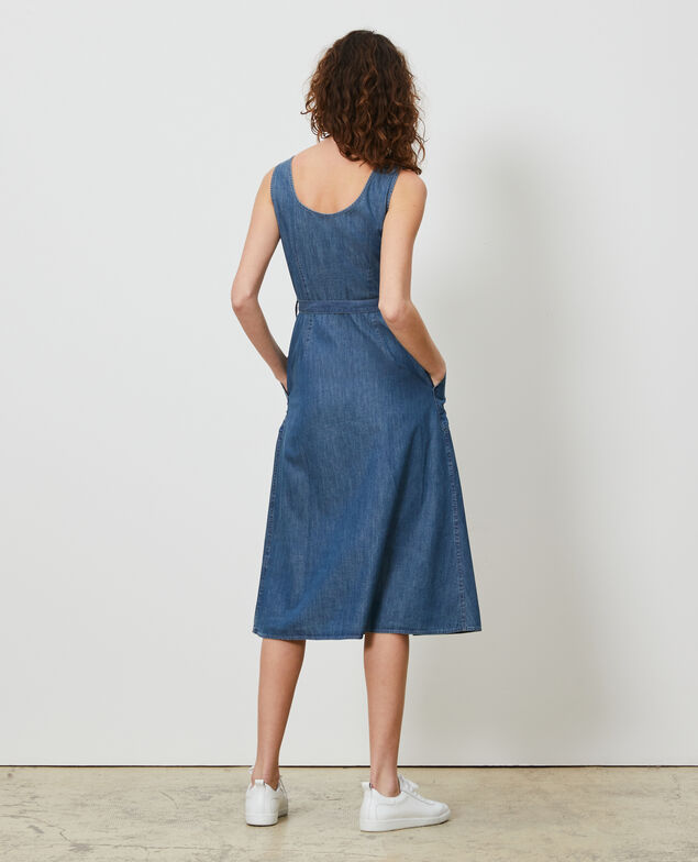 Vestido de tirantes en denim Denim blue