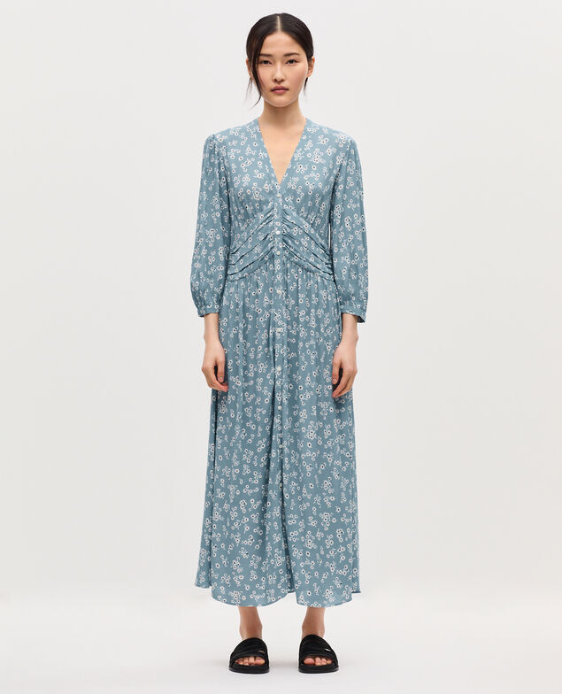 Vestido largo fluido K610 daisy blue