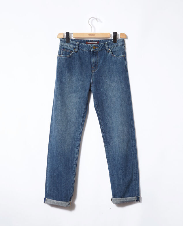 Jeans real straight Azul