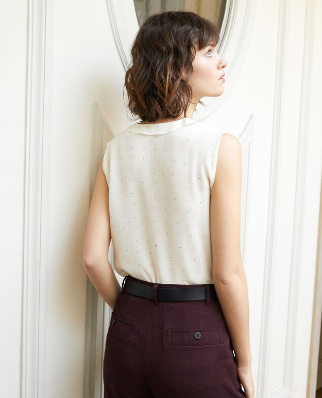 Top sin mangas Lotus fan winter white