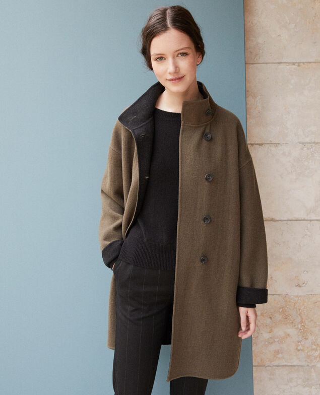 Abrigo con cuello subido Olive night