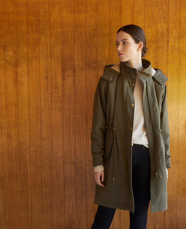 Parka con capucha Verde