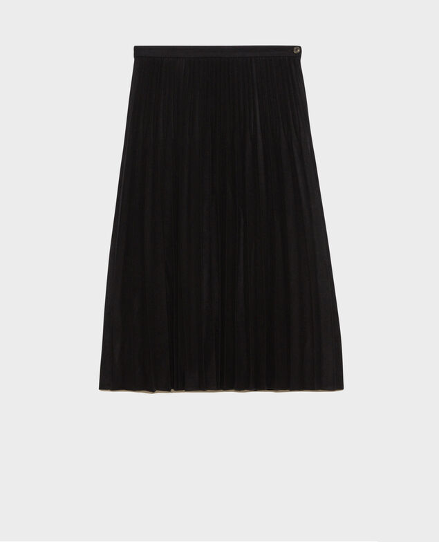 Falda plisada de lana Black beauty