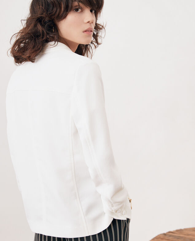 Chaqueta de crepé Blanc