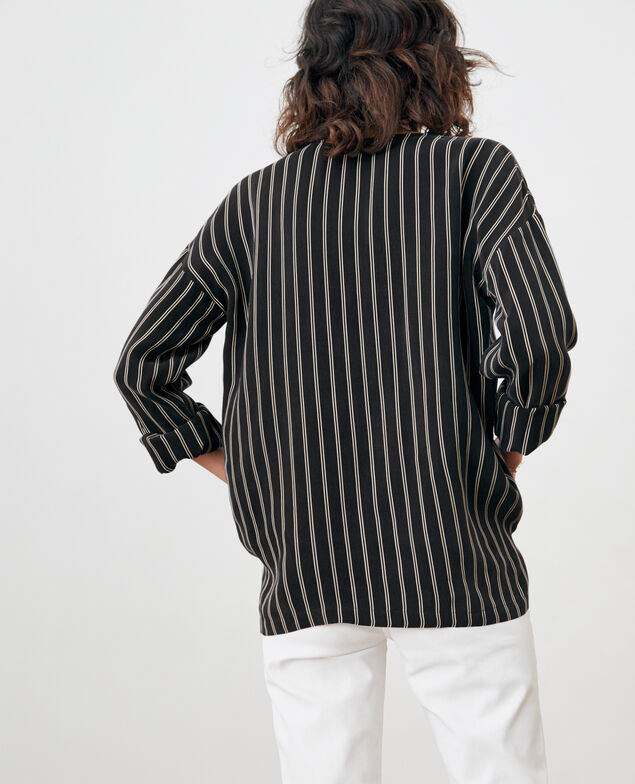 Blusa rayada Black/off white stripes