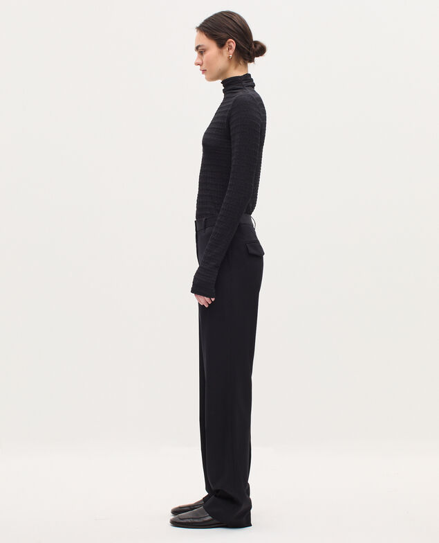 Pantalón recto de lana H091 black beauty