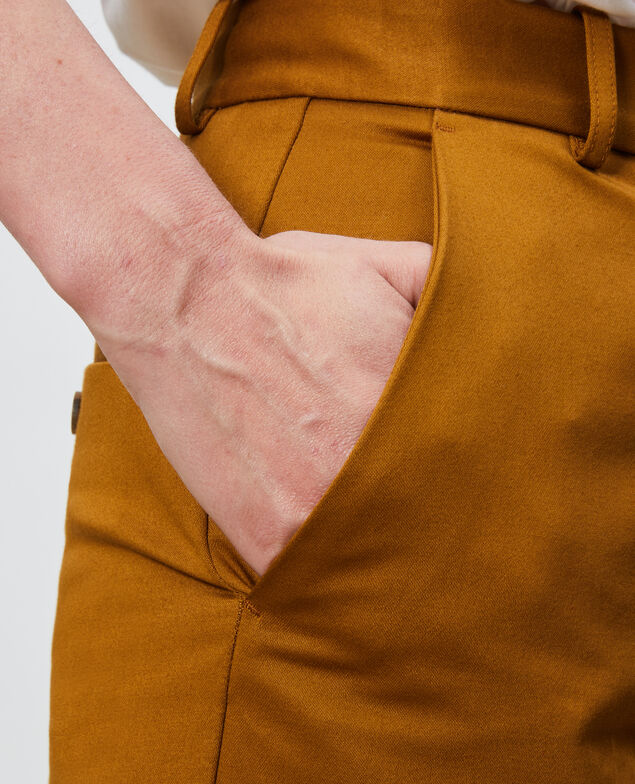 MARGUERITE - Pantalón cigarette Bronze brown