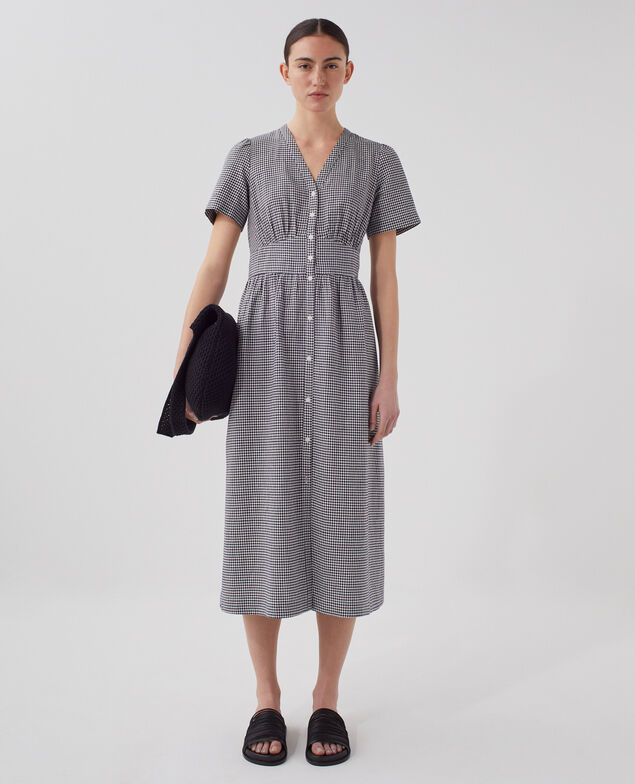 Vestido midi J093 gingham check