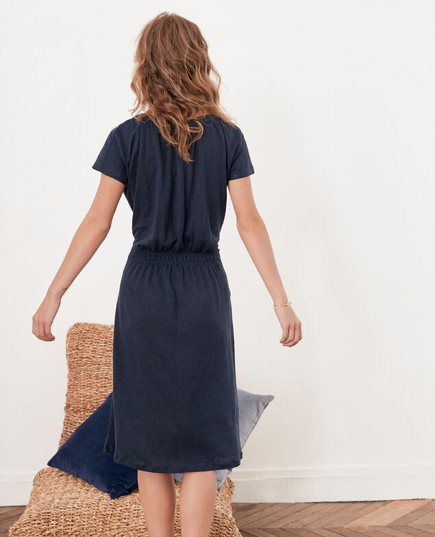 Vestido de lino Navy