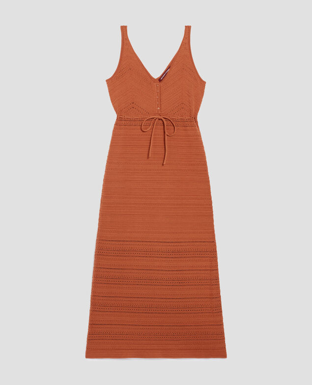 Vestido de crochet de algodón H350 amber brown