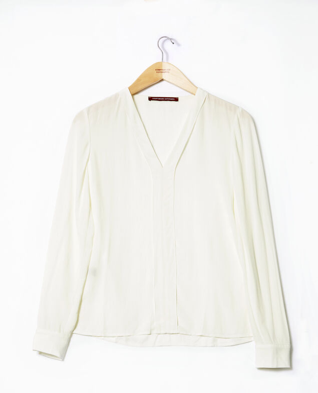 Blusa con escote de pico Blanco