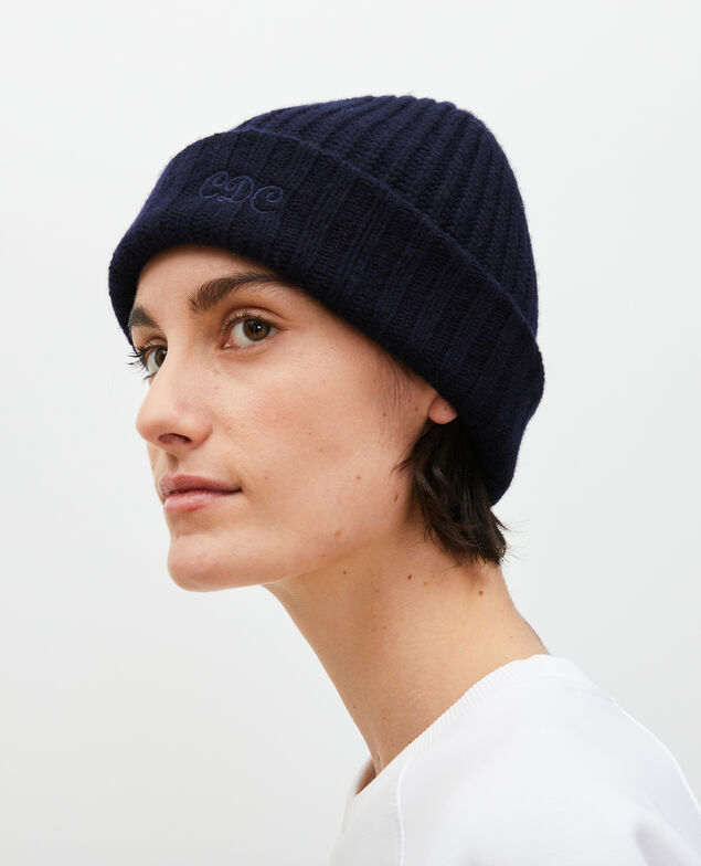 Gorro de lana con las letras "CDC" bordadas Night sky