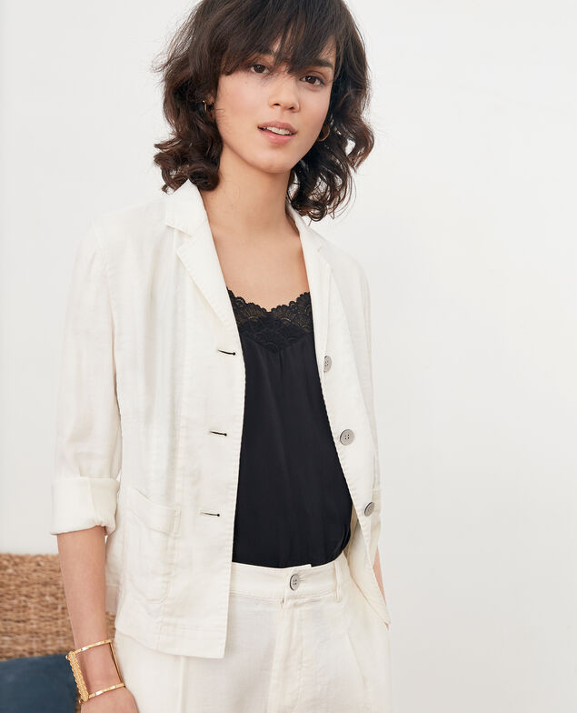 Chaqueta sastre con lino Kaolin