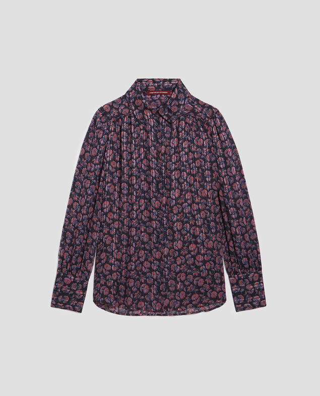 Camisa fluida de manga larga I691 indienne navy