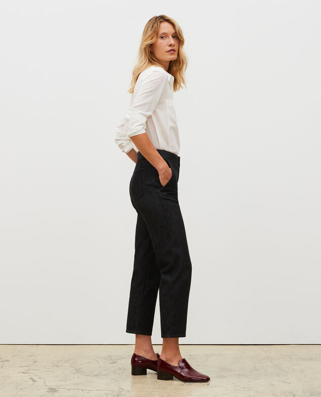 CHINO - Pantalón carrot en denim con talle alto Noir denim