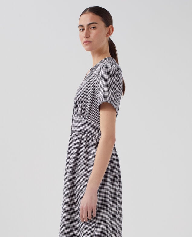 Vestido midi J093 gingham check