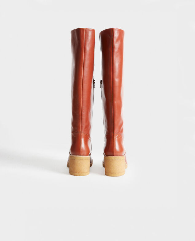 Botas de cuero con suela de crepé Brandy brown