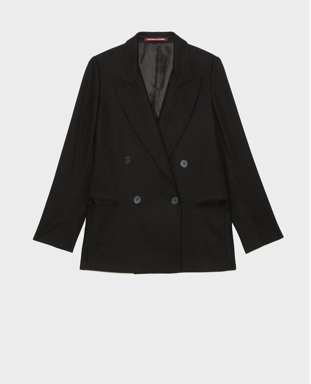 Blazer cruzado de lana Black beauty