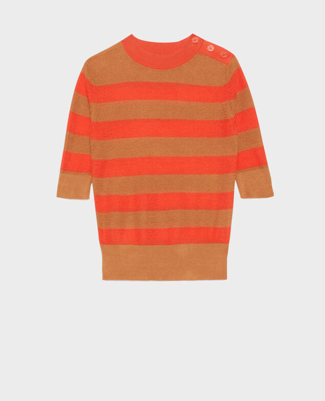 Jersey con manga corta de lino 0240 tiger lily stripes