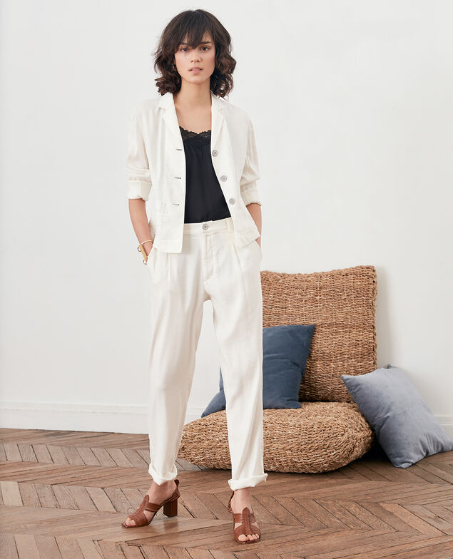 Chaqueta sastre con lino Kaolin