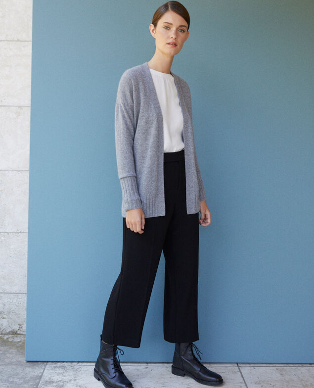 Cárdigan de cachemir con escote cruzado  Light heather grey