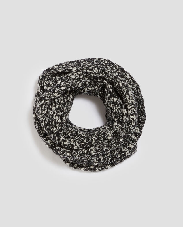 Bufanda tubular de punto rizado I099 boucle blk/white