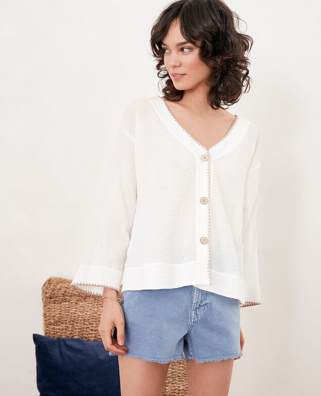 Prenda dos en uno: chaqueta o top casual Kaolin