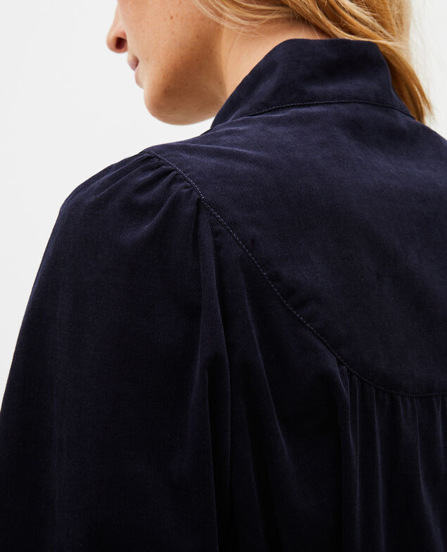 Camisa de terciopelo con pechera Night sky