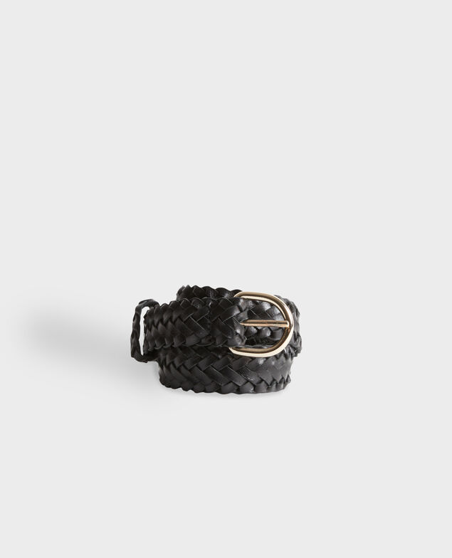Cinturón fino trenzado de cuero 8853 09 black