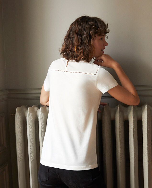 Camiseta de dos materiales Blanco