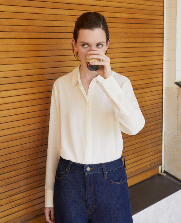 Camisa de corte recto Off white