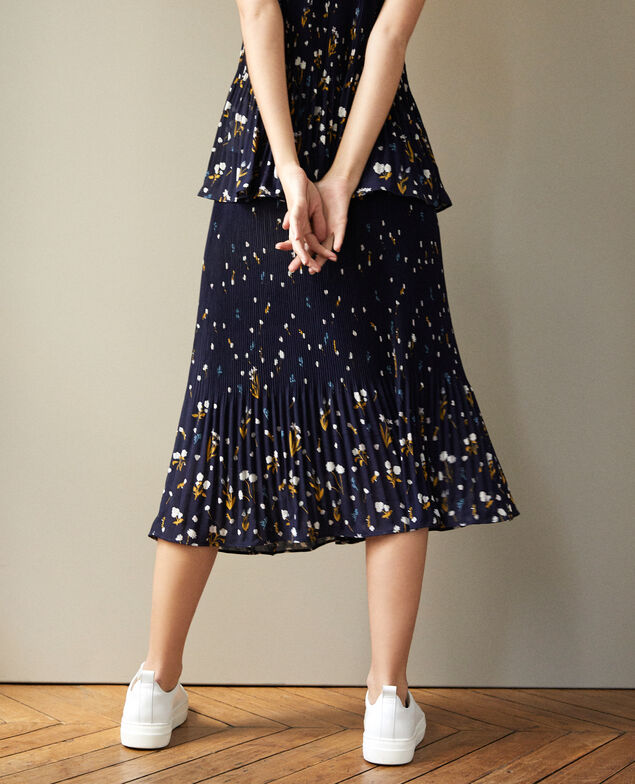 Falda plisada Azul