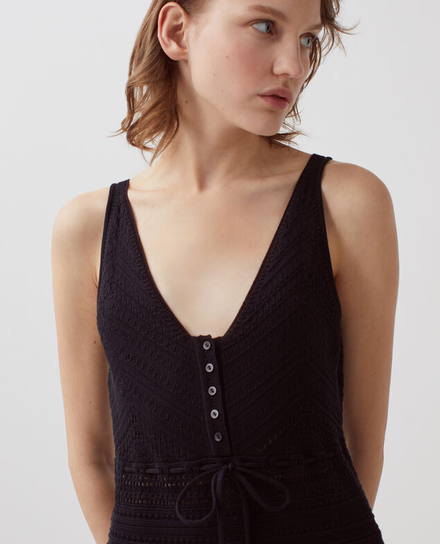 Vestido de crochet de algodón H091 black beauty