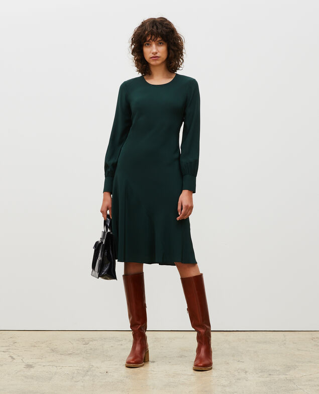 Vestido fluido de seda cortada al bies Scarab