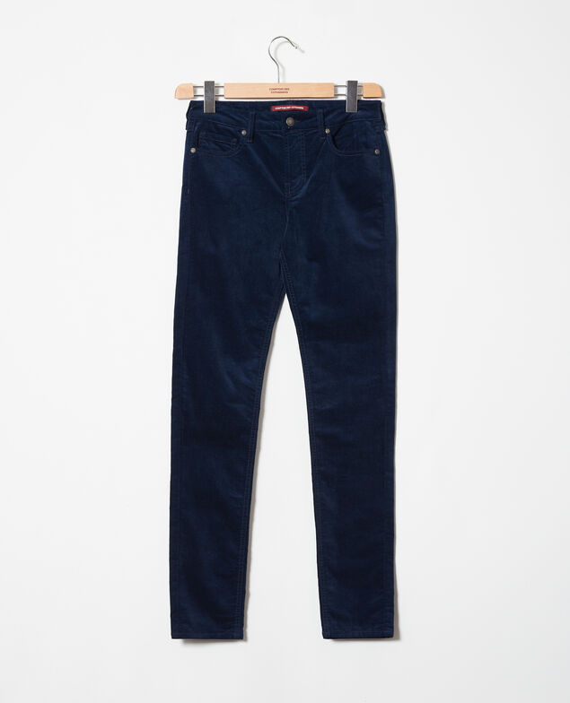 Pantalón de terciopelo liso Medieval blue