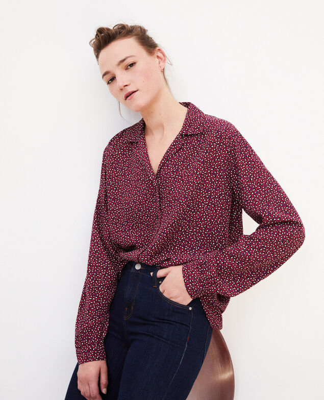 Camisa de cuello abierto  Rojo