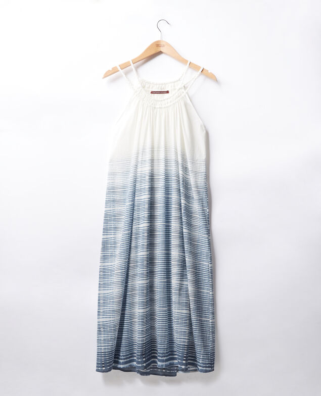Vestido con finos tirantes Tie&dye washed blue