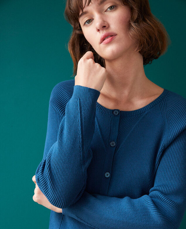 Cárdigan de algodón Azul