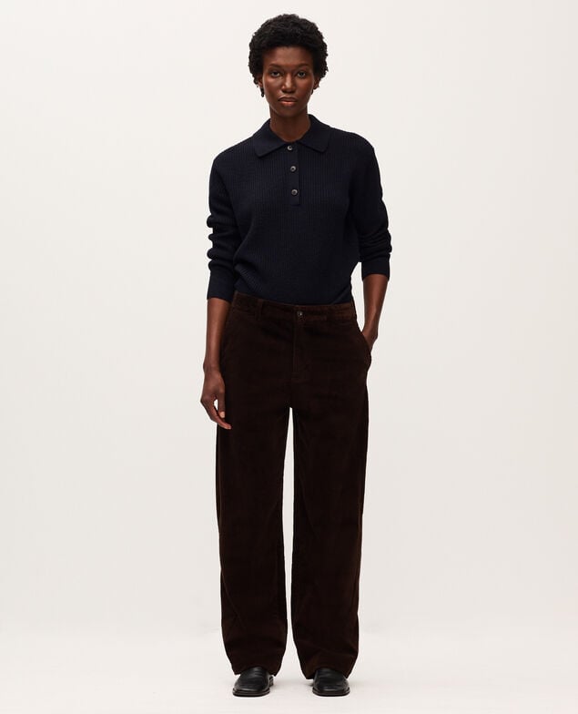 Pantalón barrel de pana U380 dark brown