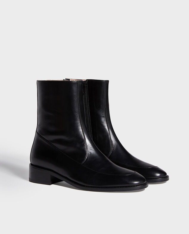 Botas ajustadas de cuero Black beauty