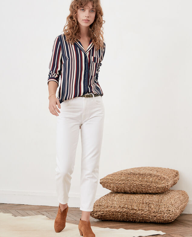 Jeans corte vintage Blanc