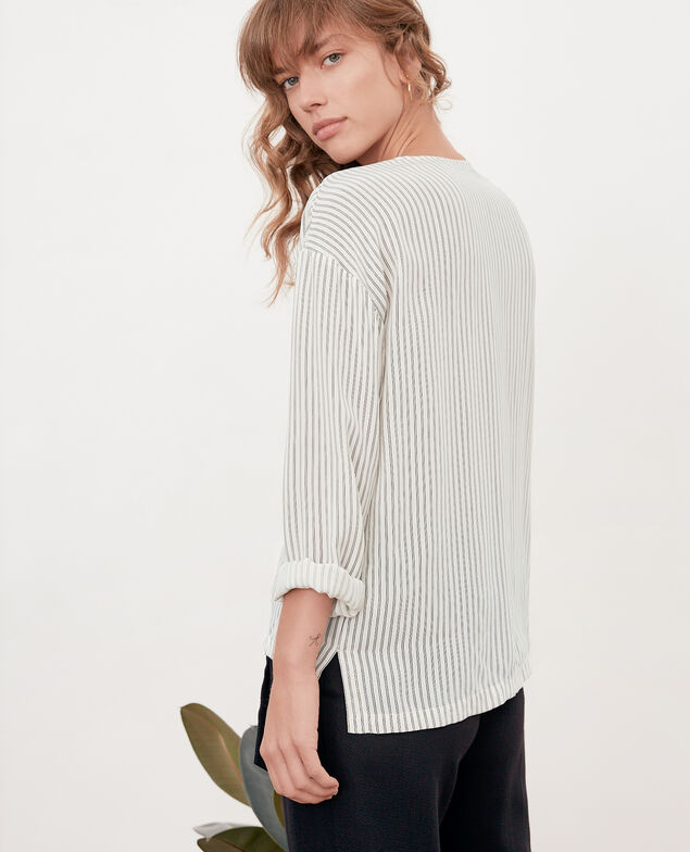 Blusa rayada Off white/black stripes